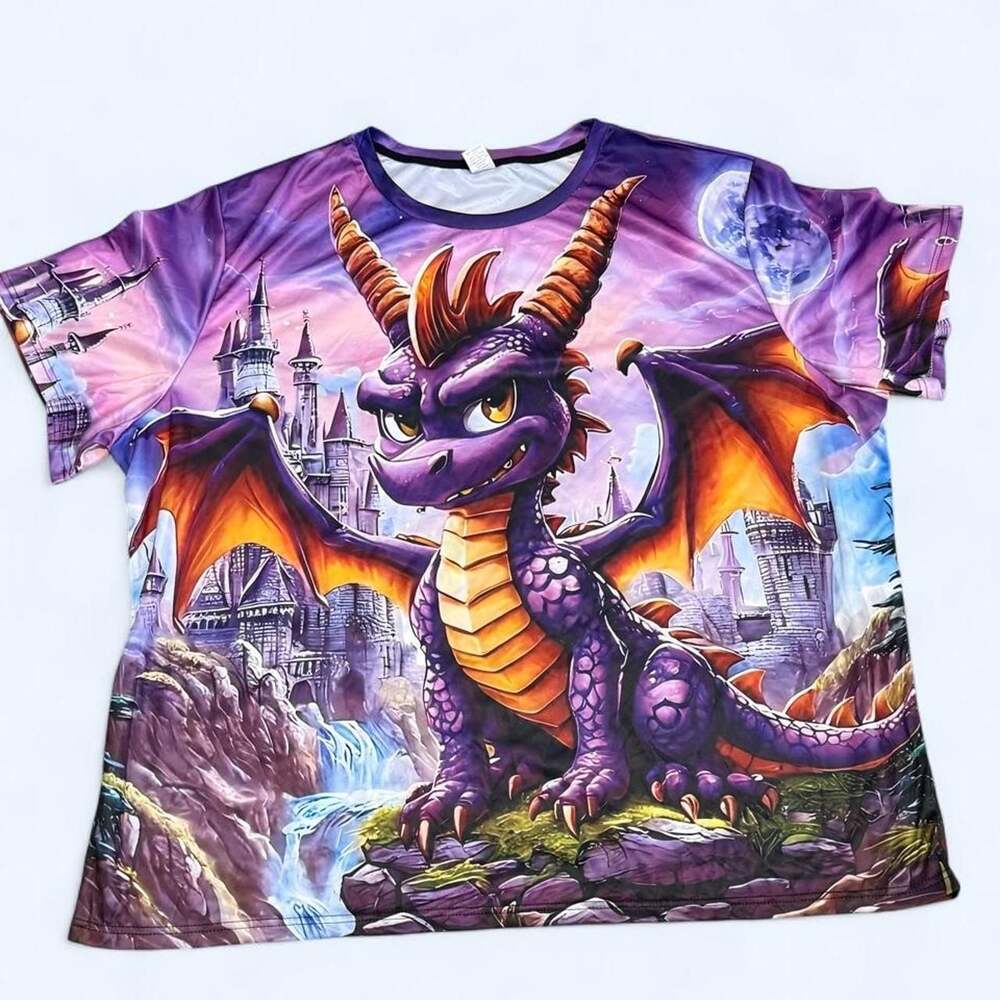 Spyro the Dragon All-Over Graphic Print Tee 6XL